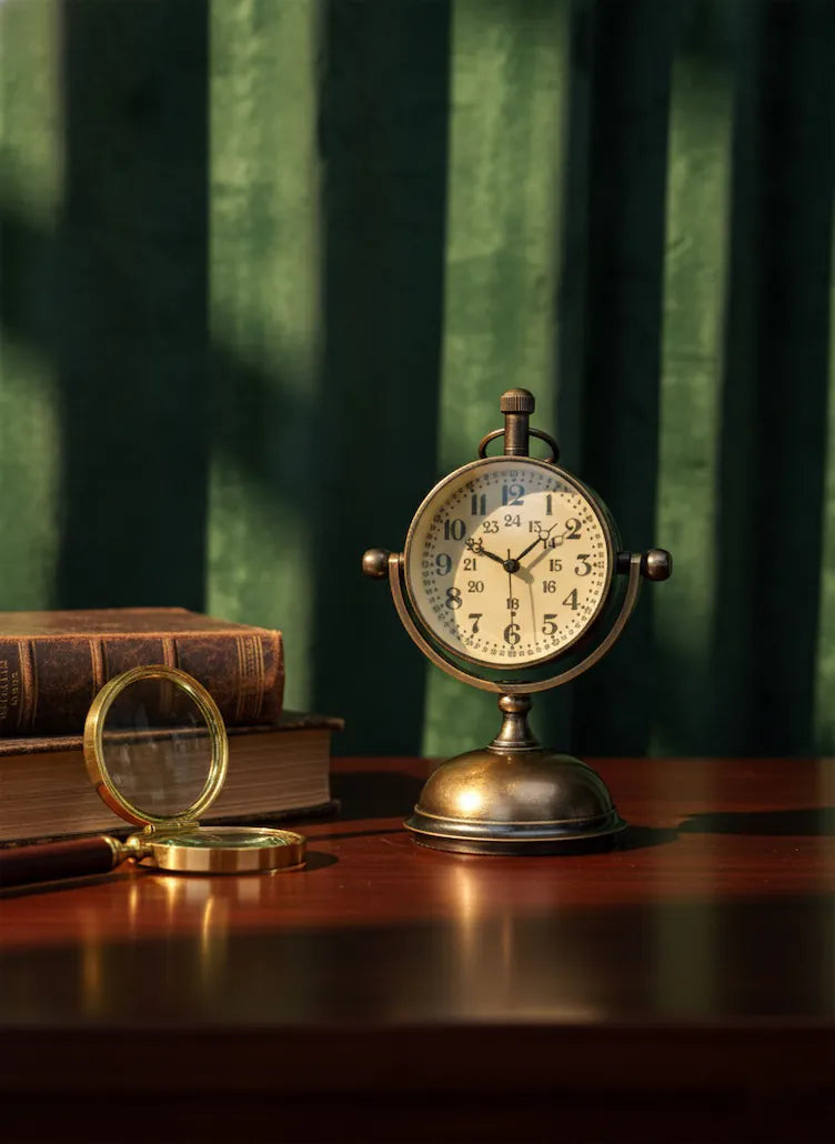 Antiqula Epoch 3.1 Vintage Brass Spherical Desk Clock