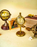 Antiqula Magnus 6.2 - Vintage Brass Desk Clock with Engraved Quote