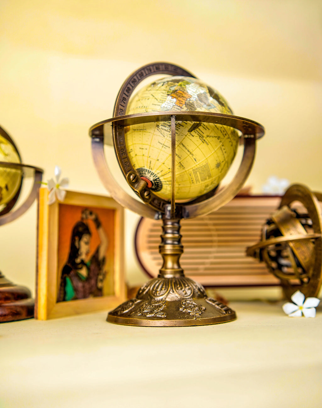 Astra 8.1 – Grand Armillary Globe on Ornate Brass Base