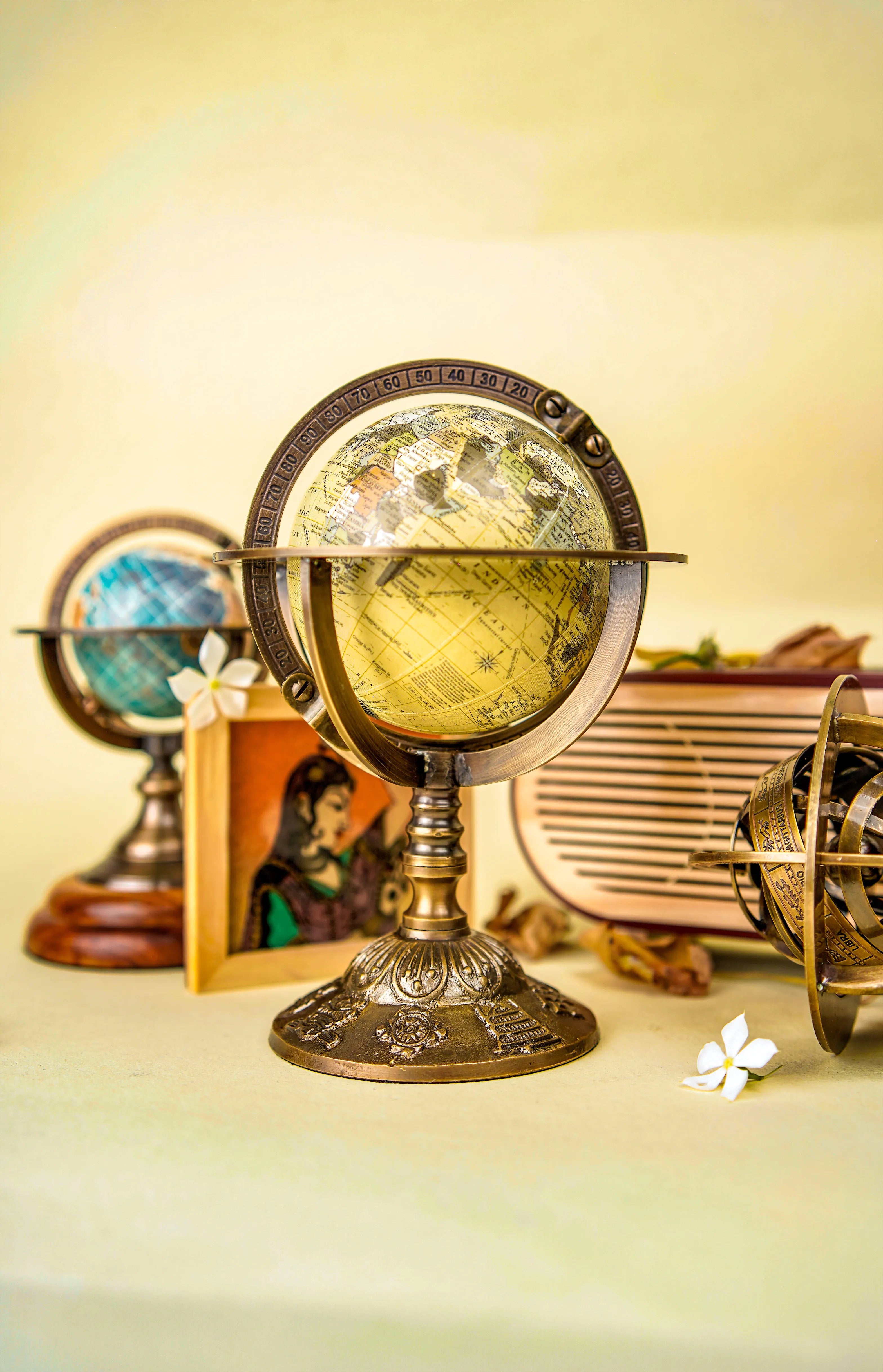 Astra 8.1 – Grand Armillary Globe on Ornate Brass Base