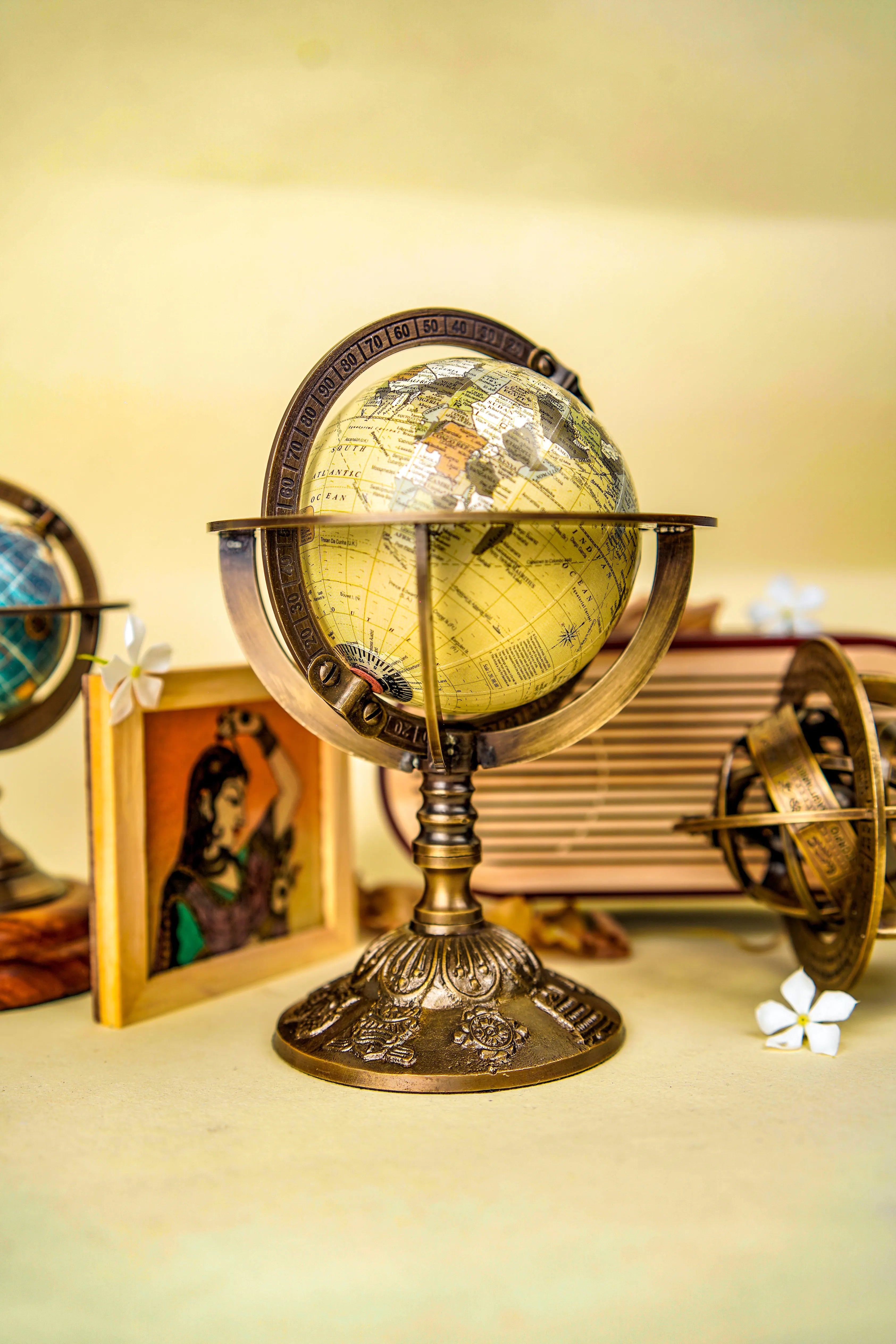 Astra 8.1 – Grand Armillary Globe on Ornate Brass Base