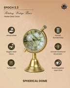 Antiqula Epoch 3.3 – Rotating Vintage Brass Globe Desk Clock
